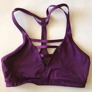 Plum strapped sports bra